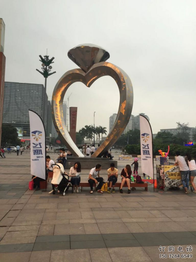 供需指環雕塑 標識校園戒指環雕塑 商業街標識雕塑體系