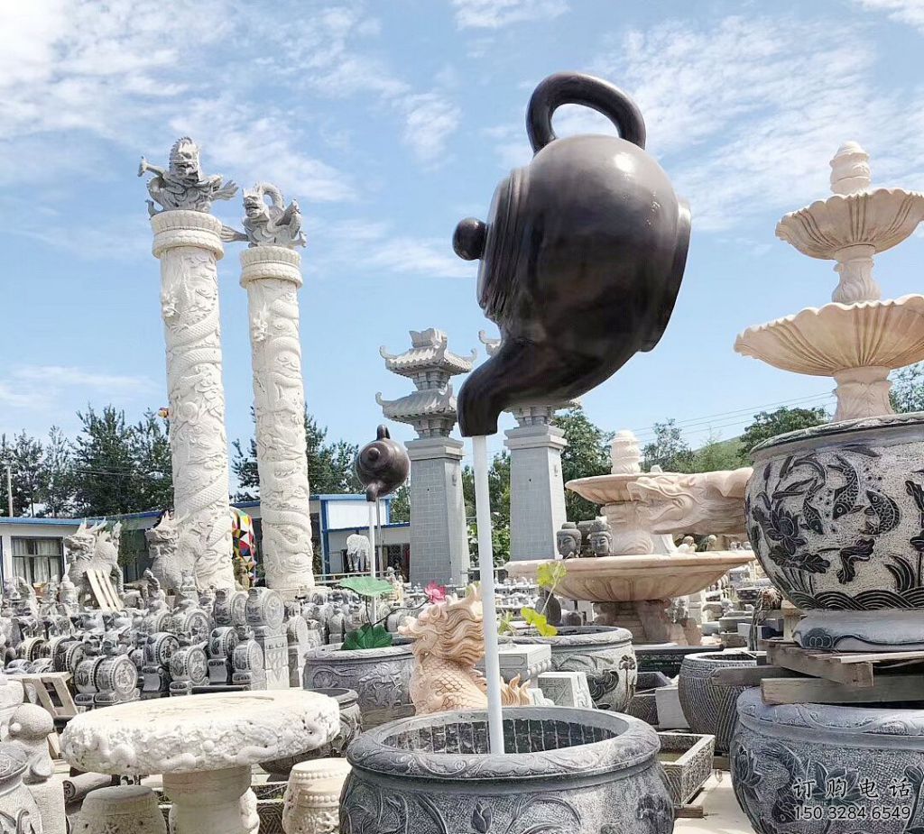 選用彩繪天壺雕塑廠家 景觀流水雕塑 街頭懸空雕塑