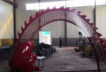 大門雕塑 抽象藝術(shù)雕塑 烤漆拱門雕塑實(shí)景圖