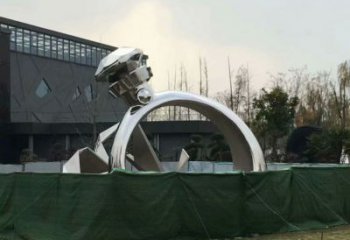 選定噴漆指環(huán)雕塑 中式村口標(biāo)識雕塑 草地戒指環(huán)雕塑廠家