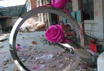 指環(huán)雕塑廠家 歐式步行街標(biāo)識(shí)雕塑 大型戒指環(huán)雕塑效果圖