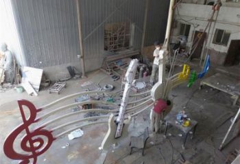 通用住宅小區音符雕塑 啞光景觀擺件 公園雕塑實景圖