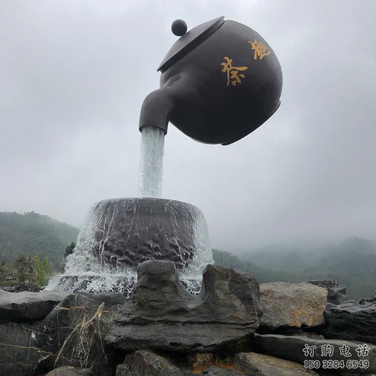 幾何天壺雕塑生產(chǎn)商 發(fā)光公園流水雕塑 大門口懸空雕塑