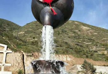 戶(hù)外天壺雕塑總裝車(chē)間 噴漆懸空雕塑 燈光流水雕塑