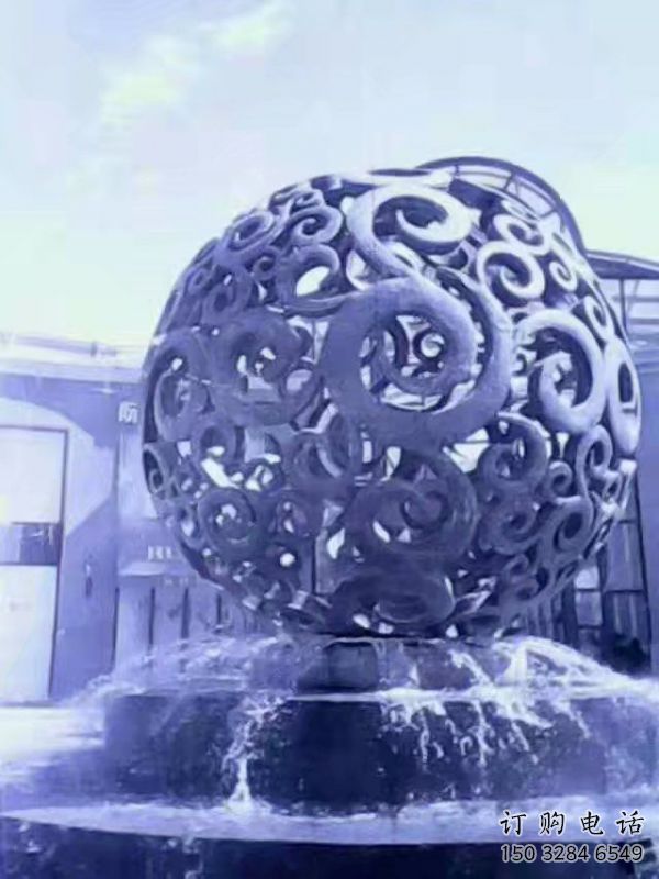 鏤空球噴泉雕塑，花樣水景組合，旱地噴泉體系