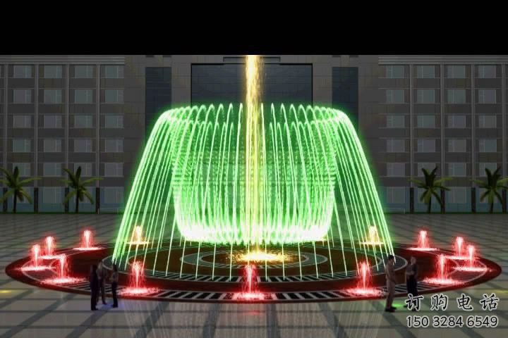 噴泉雕塑效果圖，燈光數(shù)控效果，公園噴泉雕塑制造商