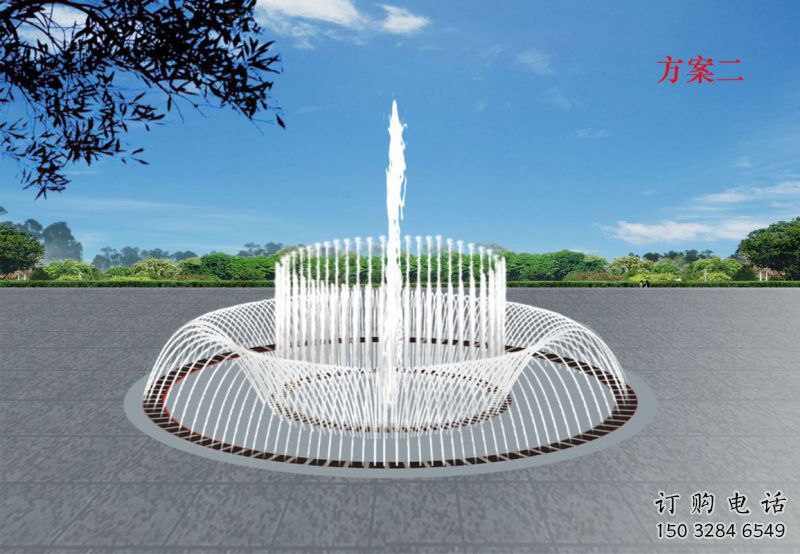 選用噴泉雕塑，燈光數控效果，戶外水景雕塑