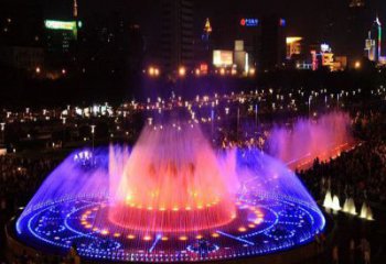 定制噴泉雕塑，燈光數控效果，公園水景雕塑