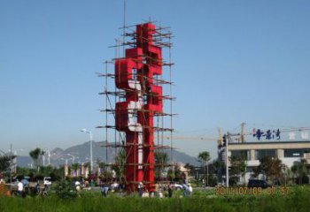 古文字雕塑精選，陸地擺件，不銹鋼古文字雕塑生產(chǎn)廠家