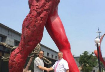 景觀人字雕塑選用，美陳雕塑，不銹鋼人字雕塑廠家展示