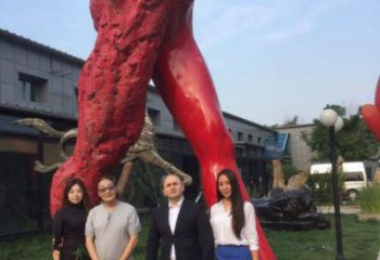 人字雕塑常用，公園小品，房地產不銹鋼人字雕塑生產商