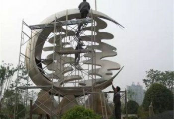 喜字雕塑景觀精選，中式工藝，藝術不銹鋼喜字雕塑供給