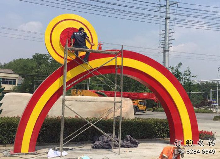 現(xiàn)代不銹鋼拱門景觀雕塑制作