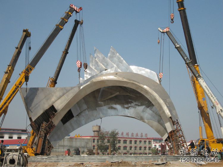 文明標(biāo)識大門雕塑，不銹鋼創(chuàng)意大門雕塑生產(chǎn)