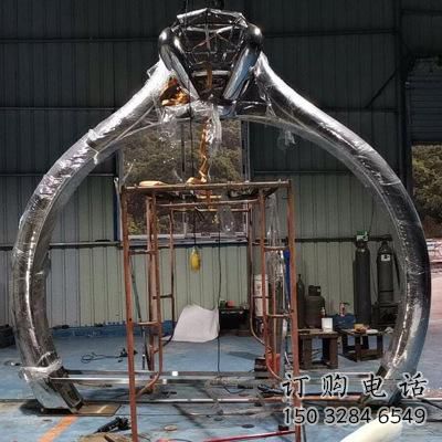 指環拱門雕塑，戒指藝術造型，不銹鋼指環大門雕塑