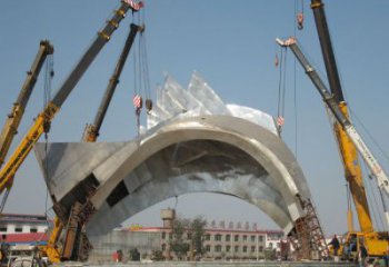 文明標(biāo)識大門雕塑，不銹鋼創(chuàng)意大門雕塑生產(chǎn)