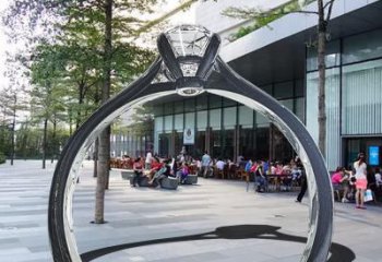 戒指門套雕塑,公園景觀雕塑，不銹鋼拱門雕塑廠家