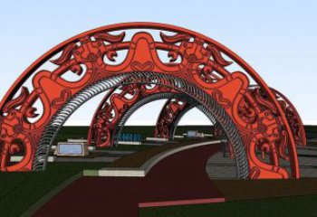 廣場拱門雕塑，烤漆工藝，不銹鋼景觀門頭雕塑