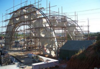 制作景觀大門雕塑，鏤空不銹鋼拱門雕塑安裝