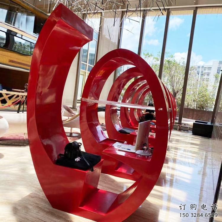 膠卷坐凳雕塑，螺旋藝術形態，螺旋坐凳雕塑制作