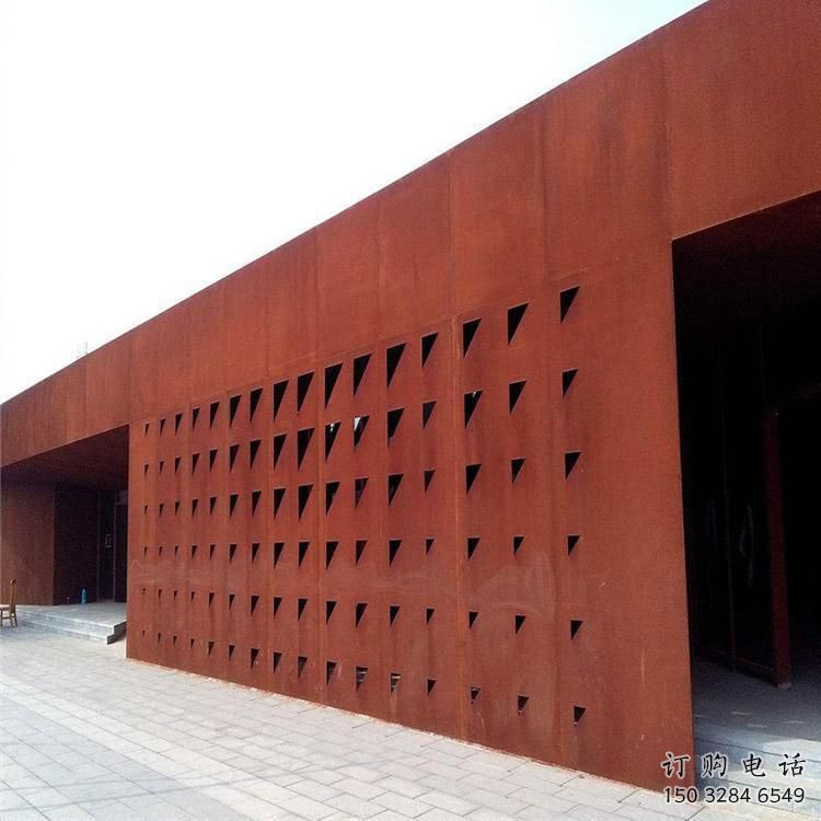 大型耐候鋼景墻雕塑，防銹工藝制作