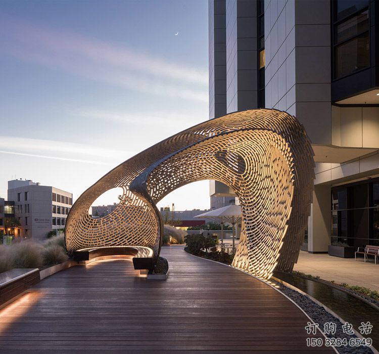 不銹鋼貝殼管子廊架雕塑