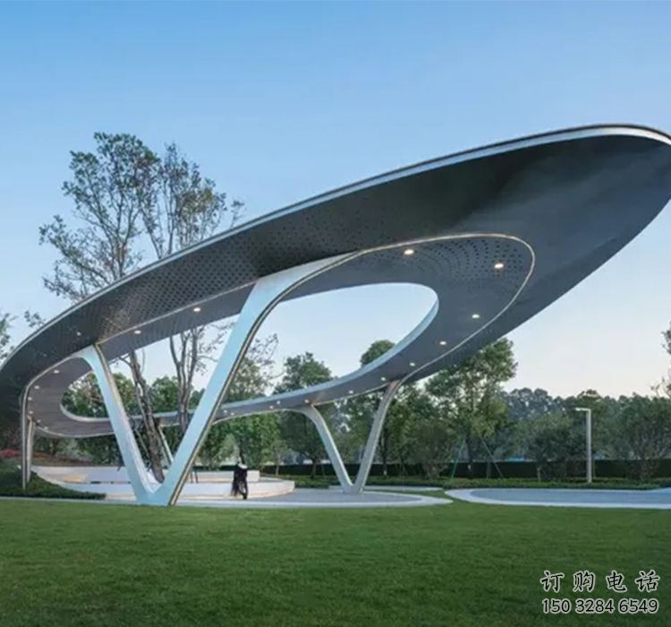 戶(hù)外休憩現(xiàn)代景觀(guān)廊架雕塑
