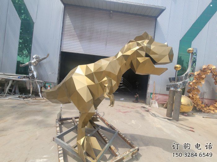 廣場恐龍雕塑供求，露天雕塑，企業幾何恐龍雕塑標準