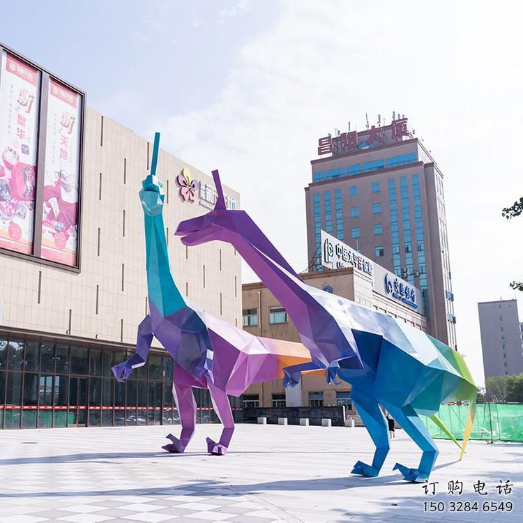 公共恐龍雕塑訂做，城市裝飾，景觀烤漆恐龍雕塑展品