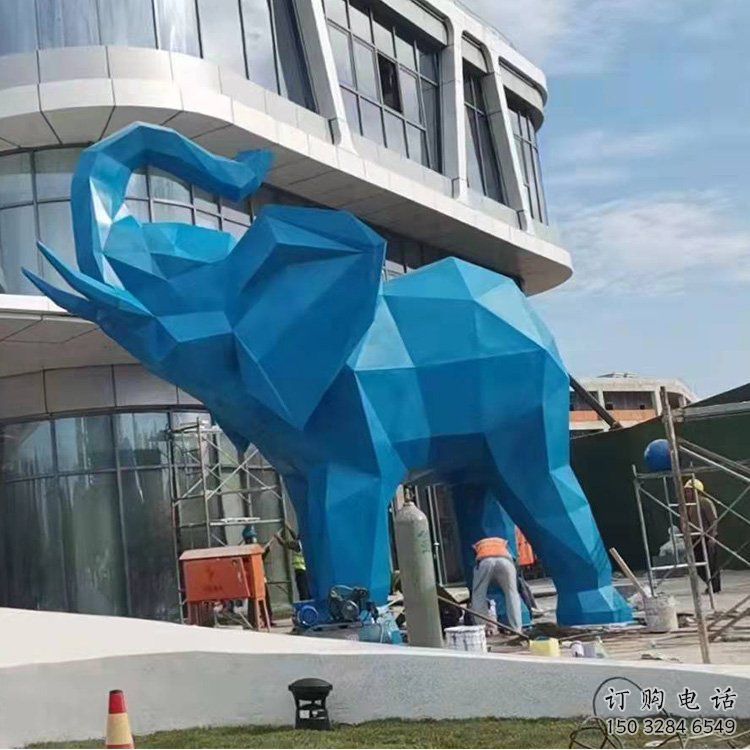 街頭大象雕塑供應，城區小品，切面烤漆大象雕塑制造商