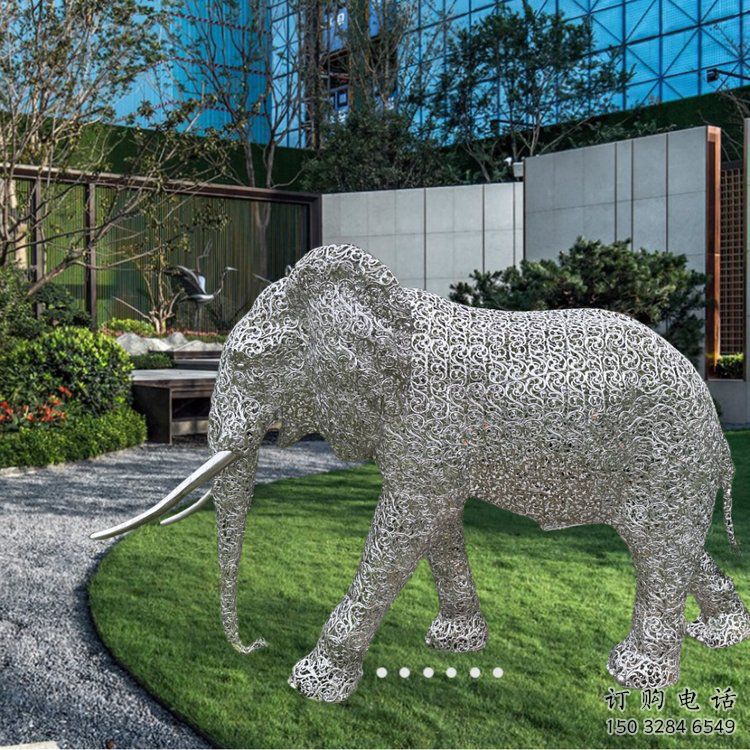 公園大象雕塑供求，景觀雕塑，鏤空藝術(shù)大象雕塑優(yōu)選