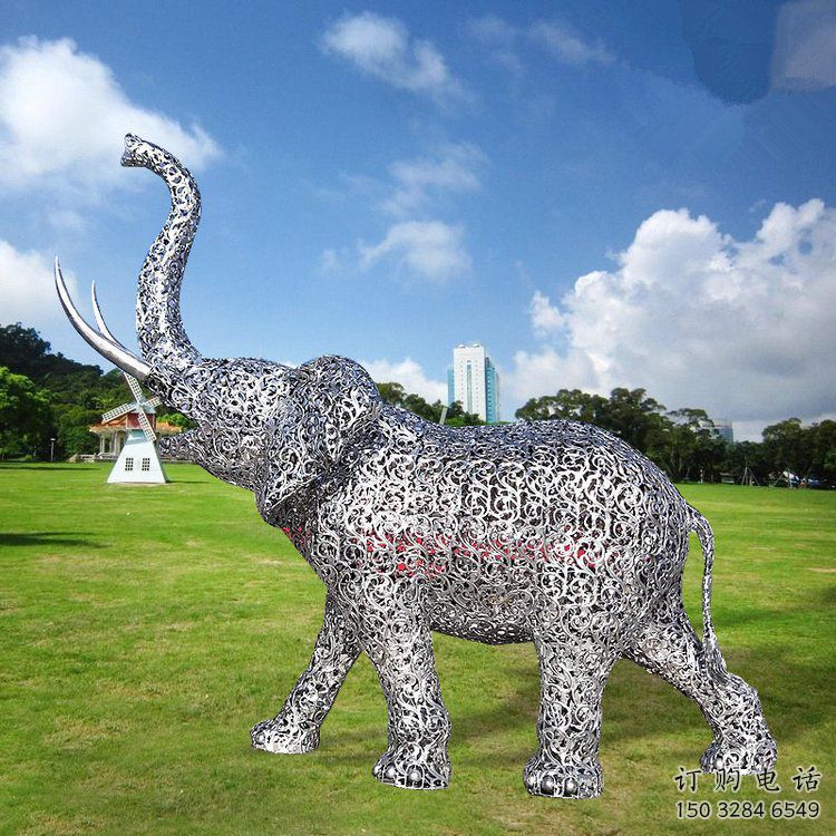 景觀大象雕塑選定，園林裝飾，大型鏤空大象雕塑公司