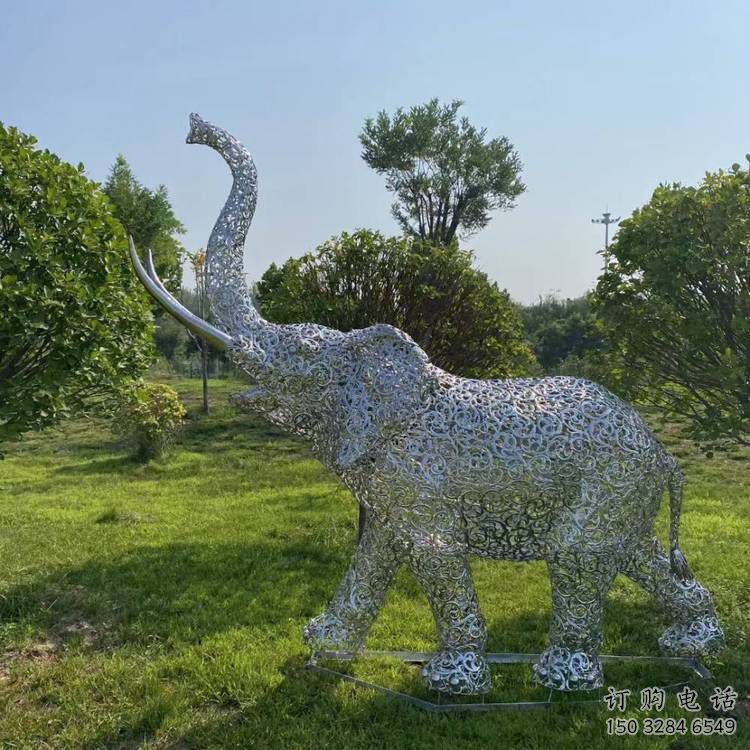 制造大象雕塑廠家，美陳組合，鏤空大象雕塑制作