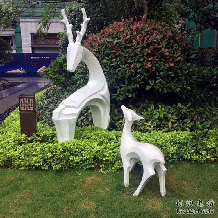抽象鹿雕塑，幾何造型，不銹鋼抽象鹿雕塑廠家