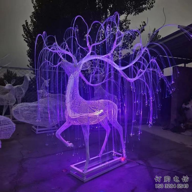 梅花鹿雕塑優選，陸地擺件，燈光藝術梅花鹿雕塑供應