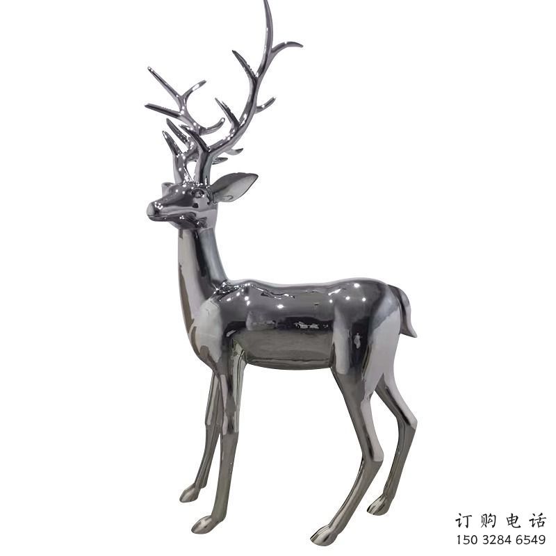 景區(qū)小鹿雕塑優(yōu)選，圓雕體系，鏡面小鹿雕塑選定