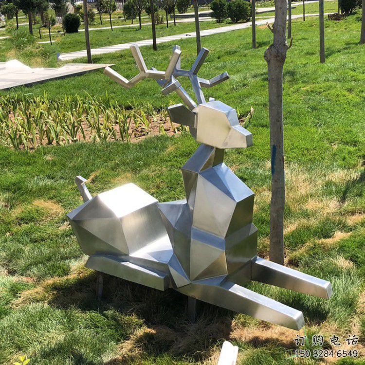 戶外小鹿雕塑通用，切面藝術，幾何切面小鹿雕塑供應