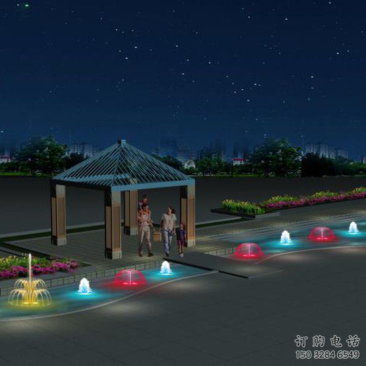 人工湖花樣音樂噴泉雕塑