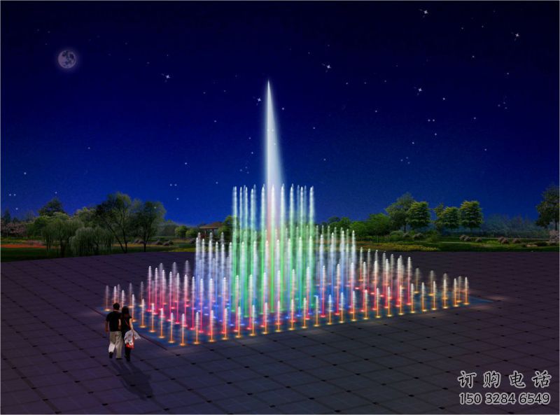 碧泉水幕結合噴泉