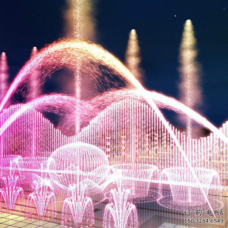 音樂跑泉水簾雕塑