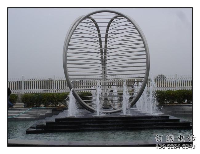噴泉圓環(huán)雕塑，水景藝術(shù)結(jié)構(gòu)，旱地水景噴泉雕塑