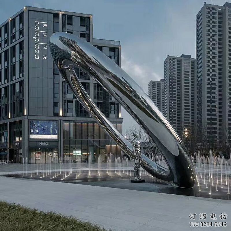 酒店圓環雕塑，鏡面歐式雕塑，仿古擺件