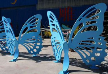 現代藝術美陳蝴蝶坐凳雕塑，鏤空工藝制作