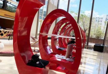 膠卷坐凳雕塑，螺旋藝術形態，螺旋坐凳雕塑制作