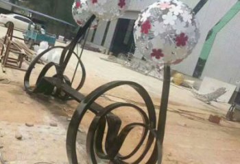 蒲公英坐凳雕塑廠家，烤漆工藝，廣場藝術(shù)擺件