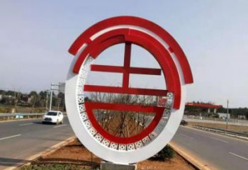 宣傳主題雕塑制作廠家，藝術形象標識，地標美陳雕塑