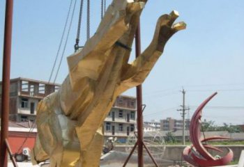 景觀恐龍雕塑承接，景區(qū)案例，公園幾何恐龍雕塑定制