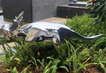 藝術(shù)恐龍雕塑觀賞型，街景小品，鏡面恐龍雕塑主題常用