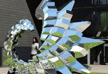 制造恐龍雕塑定價，地標擺件，鏡面恐龍雕塑廠家