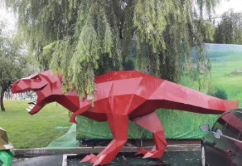 抽象恐龍雕塑展品，小區(qū)雕塑，烤漆恐龍雕塑制作